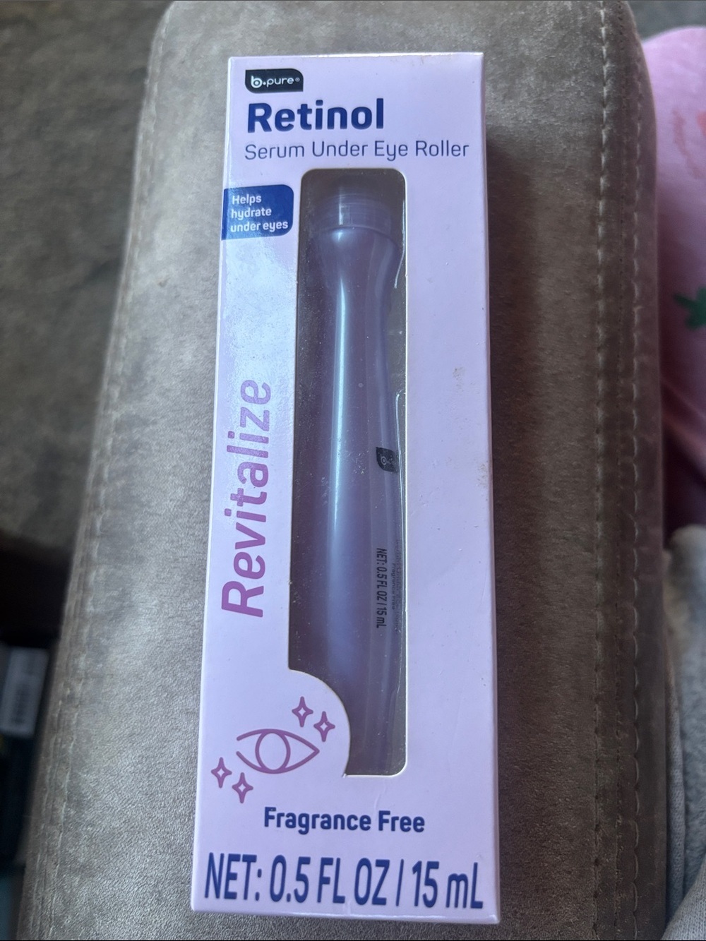 b·pure Retinol Serum Under Eye Roller - Revitalize (Lavender/Pink)